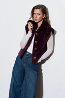 Gray Collar Faux Fur Vest