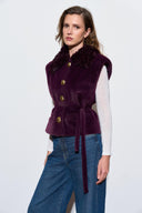 Gray Collar Faux Fur Vest