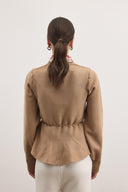 Shadow Peplum Knit Cardigan