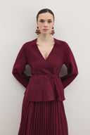 Shadow Peplum Knit Cardigan