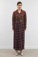 Chiffon Flared Skirt with Belt Detail