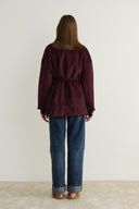 Glittery Wool-Blend Snap-Button Jacket
