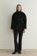 Glitter Wool Snap-Button Jacket