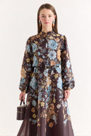 Solvera Floral Print Flared Dress