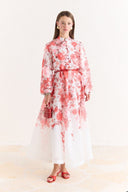 Solvera Floral Print Flared Dress