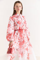 Solvera Floral Print Flared Dress