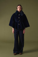Suzana Faux Fur Trimmed Goldfox Poncho