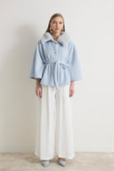 Suzana Faux Fur Trimmed Goldfox Poncho
