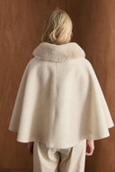 Suzana Faux Fur Trimmed Goldfox Poncho