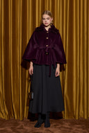 Suzana Faux Fur Trimmed Goldfox Poncho