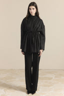 Stone Detail Waist-Tunnel Trench Coat