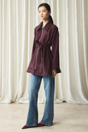 Stone-Embellished Cape Jacket