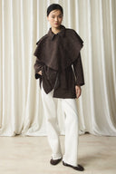 Stone-Detailed Cape Jacket