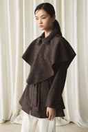 Stone-Detailed Cape Jacket
