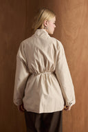 Stone-Embellished Short Trench Coat
