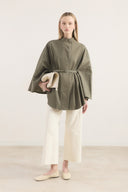 Studded Denim Poncho