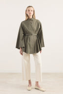 Studded Denim Poncho