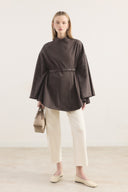 Embellished Denim Poncho