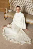 Timber Satin Blouse and Pleated Premium Skirt Set