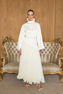 Timber Satin Blouse and Pleated Premium Skirt Set