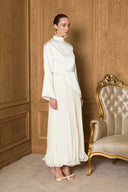 Timber Satin Blouse and Pleated Premium Skirt Set