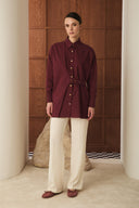 Tina Side-Tie Dacron Shirt