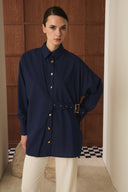 Tina Side-Tie Dacron Shirt