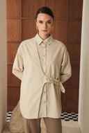 Tina Side-Tie Dacron Shirt