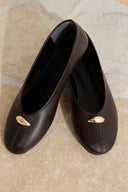 Buckle Detail Leather Ballerinas