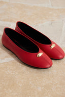 Buckle Detail Leather Ballerinas