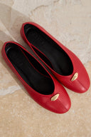 Buckle Detail Leather Ballerinas