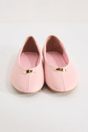 Buckle Detail Leather Ballerinas