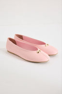 Buckle Detail Leather Ballerinas