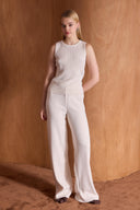 Long Cardigan and Trousers Set