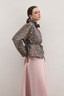 Velin Frill Collar Patterned Jacquard Jacket