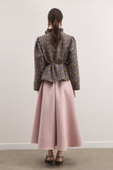 Velin Frill Collar Patterned Jacquard Jacket