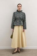 Velin Frill Collar Patterned Jacquard Jacket