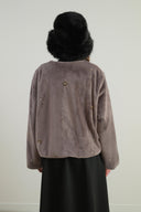 Velour Embroidered Short Fur