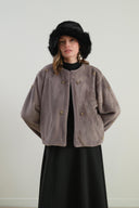 Velour Embroidered Short Fur