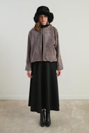 Velour Embroidered Short Fur