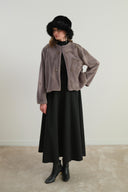 Velour Embroidered Short Fur