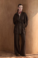 Velvet Tracksuit with Zippered Pockets