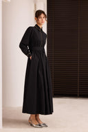 Veni Special Embroidery Detail Balloon Sleeve Dress