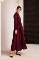 Veni Special Embroidered Detail Puff Sleeve Dress