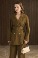 Veranka Belted Blazer Jacket Suit