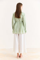 Ruffle Detail Glitter Polka Dot Shirt