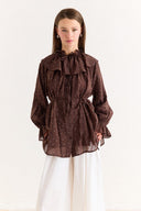 Ruffled Glittery Polka Dot Shirt