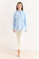 Ruffle Detail Glitter Polka Dot Shirt