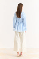 Ruffle Detail Glitter Polka Dot Shirt