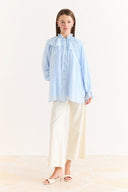 Ruffle Detail Glitter Polka Dot Shirt